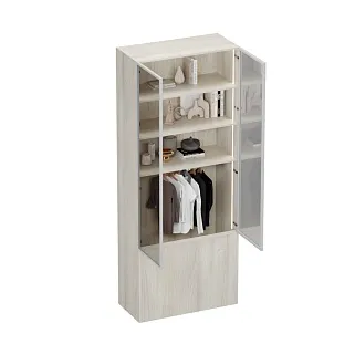 Шкаф двухдверный со стеклом в профиле с подсветкой LF212.4-90