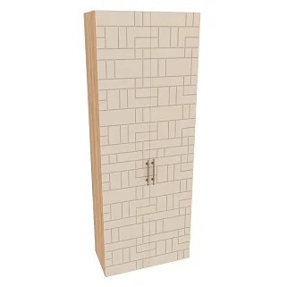 Шкаф двухдверный узкий, фрезерованные фасады в эмали LE210.44-1