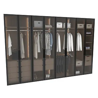 Шкаф для спальни со штангой и брючницей с подсветкой R210.60-5