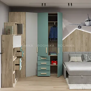 Шкаф двухверный, фасад комбинированный E212 L/R