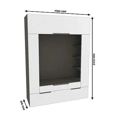 Секция для ТV с подсветкой, фасады в эмали LE406.60