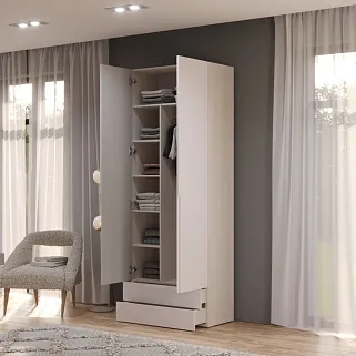 Шкаф 2 дверный с ящиками, фасады в эмали LE-211.44