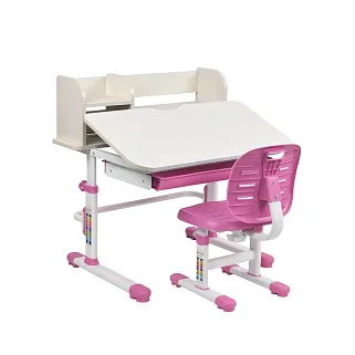 Комплект парта + стул трансформеры Carezza Pink-w FUNDESK