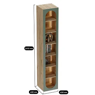 Шкаф-стеллаж с фальш-панелью МДФ с подсветкой LG223.3