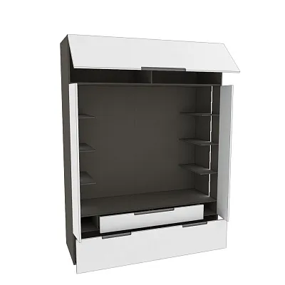 Секция для ТV с подсветкой, фасады в эмали LE406.60