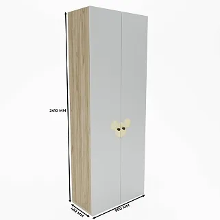 Шкаф двухдверный узкий, фасады в эмали LE210.44-1