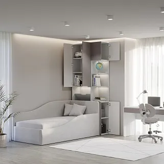 Шкаф с нишей с подсветкой, фасады в эмали LE212.3-90