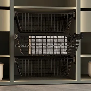 BELLE Корзина для белья 600 мм, цвет черный, BE60BABL