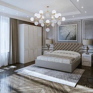 Кровать двуспальная мягкая MIRA с подъемным механизмом, 140x200