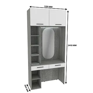 Столик туалетный с антресолью и стеллажом с подсветкой LG414.44