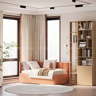 Кровать с подъемным механизмом и ящиком для белья LINE М1, 90х160