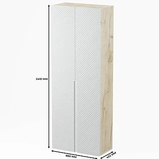 Шкаф 2 дверный, фрезерованные фасады в эмали LE-210.44-1