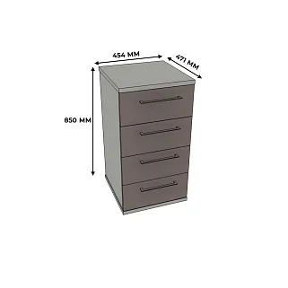 Комод узкий 4 ящика, фасады МДФ CNG-704