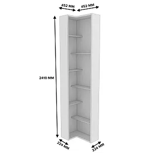 Стеллаж завершающий угловой L-230