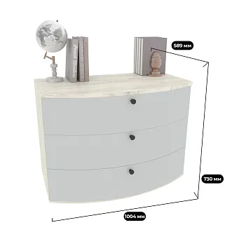 Комод радиусный 3 ящика P703