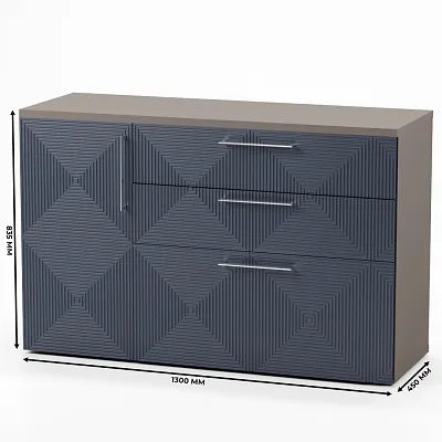 Комод с фрезерованными фасадами в эмали LE706 L/R