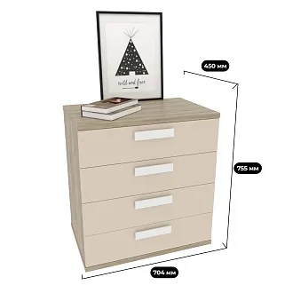 Комод 4 ящика, шириной 704мм E774