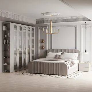 Тумба прикроватная 2 ящика, фрезерованные фасады в эмали LE-701