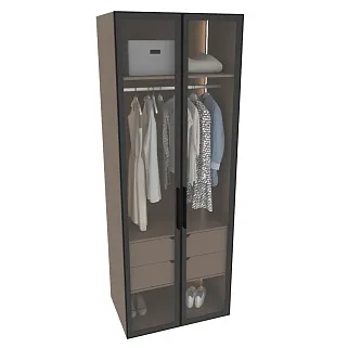 Шкаф для спальни с двумя ящиками и штангой с подсветкой R210.60-2