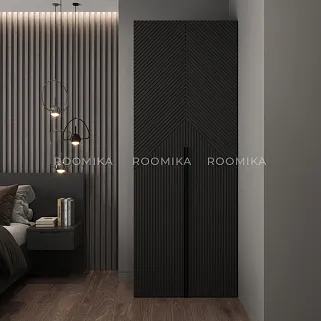 Шкаф двухдверный узкий, фрезерованные фасады в эмали LE210.44-1