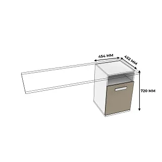 Тумба опора для стола с нишей E701