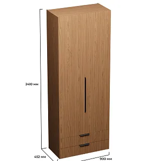 Шкаф двустворчатый с ящиками, фасады натуральный шпон L-211.44