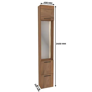 Шкаф завершающий с обувницей и зеркалом с подсветкой L250