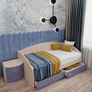 Кровать односпальная с ящиками P902N, 90x190