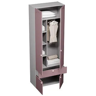 Шкаф, фрезерованные фасады в эмали LE235.44