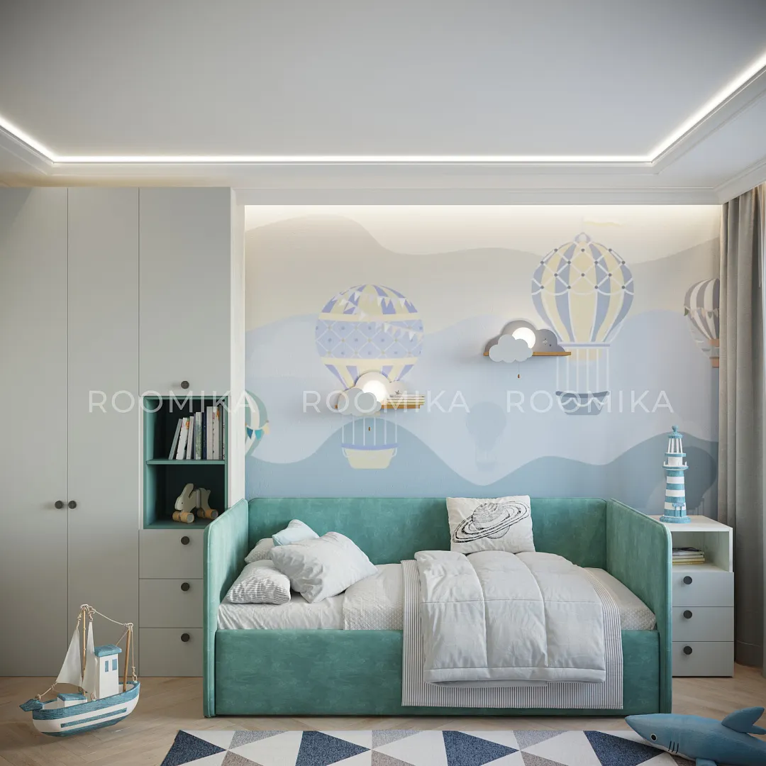 Кровать с подъемным механизмом и ящиком для белья RUBY 1