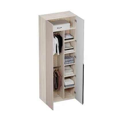 Шкаф 2 дверный, фрезерованные фасады в эмали LE210.44-4