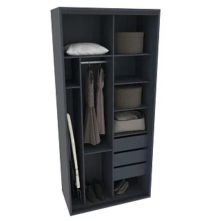 Шкаф-купеХG126.60-2, профиль INTEGRO, фасад зеркало серебро