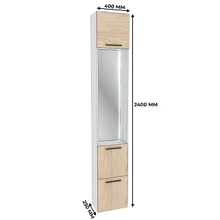 Шкаф завершающий с обувницей и зеркалом с подсветкой L250