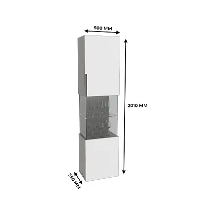 Шкаф напольный с подсветкой, фасады в эмали LE225 L/R
