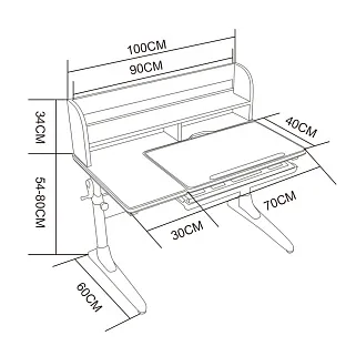 Парта для школьника Nerine grey Cubby