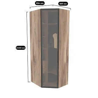 Шкаф угловой со стеклянным фасадом с подсветкой R218