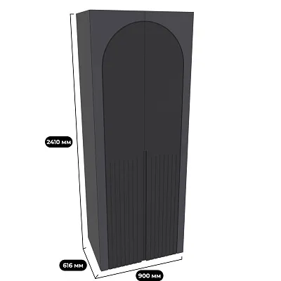 Шкаф 2 дверный, фрезерованные фасады в эмали LE210.60-2