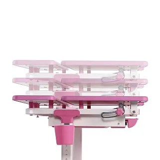 Комплект парта + стул трансформеры Lavoro Pink + лампа + подставка