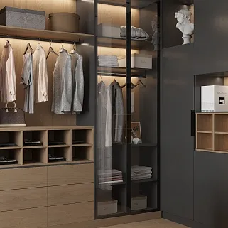 Гардеробная в графитовых тонах №1