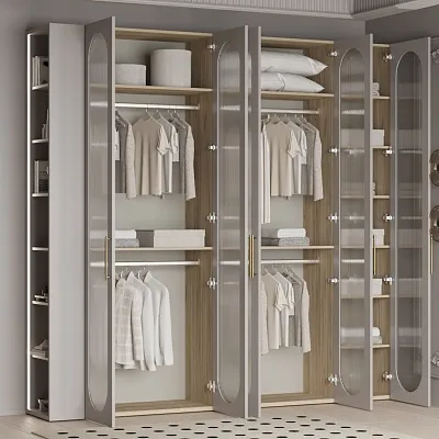 Шкаф 1 дверный узкий, фрезерованные фасады в эмали LE220.44-4