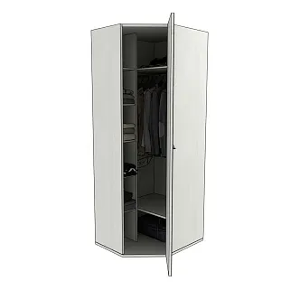 Шкаф угловой разностронний с зеркалом, фасады МДФ CG-218.1Z L/R