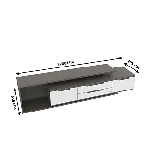 Тумба TV напольная, фасады в эмали LE-507 L/R