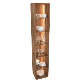 Шкаф со стеклянными фасадом полки стекло с подсветкой R220.1