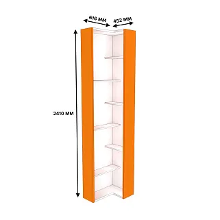 Стеллаж завершающий угловой разносторонний  с подсветкой L230.60 L/R