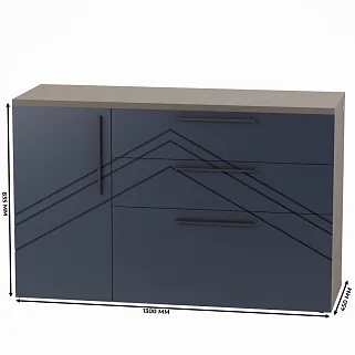 Комод с фрезерованными фасадами в эмали LE-706 L/R