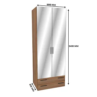 Шкаф двустворчатый с ящиками и с зеркалом L-211.60Z