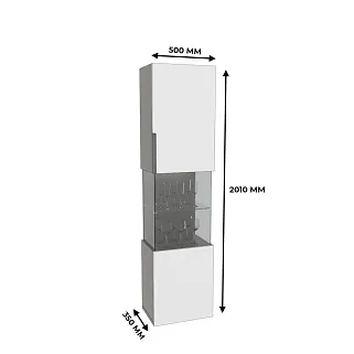 Шкаф напольный с подсветкой, фасады в эмали LE225 L/R