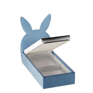 Кровать односпальная мягкая BUNNY  с подъемным механизмом, 90x200