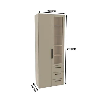 Шкаф комбинированный со стеклом с подсветкой L215S L/R