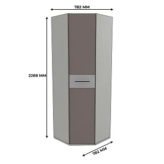 Шкаф угловой равносторонний со вставкой, фасады МДФ CG-218 L/R